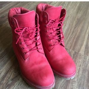 Hot pink 50th anniversary edition timberlands